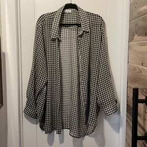 Calvin Klein Black and White Checkered Shirt